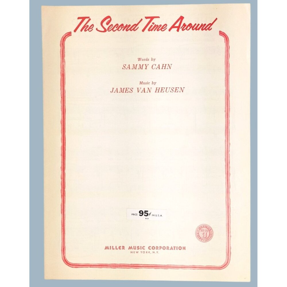 Vintage Second Time Around Sheet Music Sammy Cahn James Van Heusen Sinatra 1960